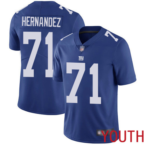Youth New York Giants #71 Will Hernandez Royal Blue Team Color Vapor Untouchable Limited Player Football NFL Jersey->youth nfl jersey->Youth Jersey